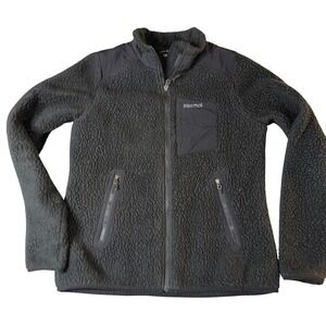 Marmot Polartec Fleece Jacket Full Zip Black Jacket Size‎ Medium Women's